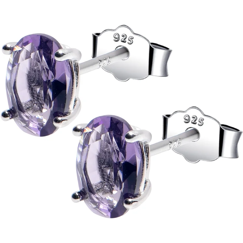 Women's Earrings – Elegant Designs for Every Personality--5mm CZ Oval 925 Sterling Silver February Birthstone Stud Earrings Women's Earrings – Elegant Designs for Every Personality--5mm CZ Oval 925 Sterling Silver February Birthstone Stud Earrings