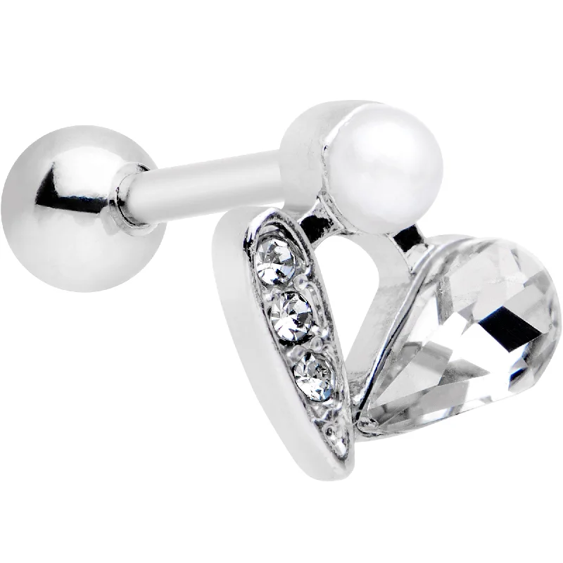 Women's Earrings – Elegant Designs for Every Personality--16 Gauge 1/4 Clear Gem Abstract Elegance Cartilage Tragus Earring