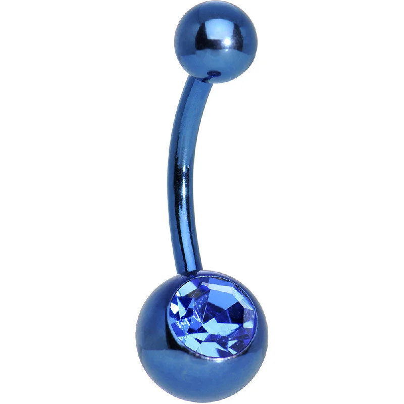 Stylish Belly Rings for Women Who Love Fashion -Blue Gem Blue Anodized Titanium Belly Ring Stylish Belly Rings for Women Who Love Fashion -Blue Gem Blue Anodized Titanium Belly Ring