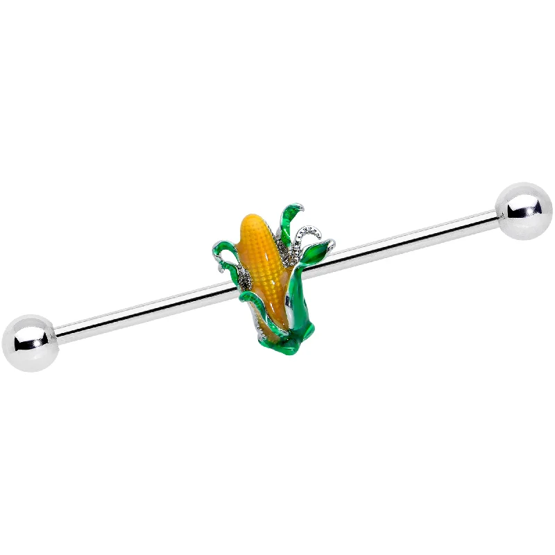 Women's Earrings – Elegant Designs for Every Personality--14 Gauge Summer Corn on the Cob Industrial Barbell 38mm Women's Earrings – Elegant Designs for Every Personality--14 Gauge Summer Corn on the Cob Industrial Barbell 38mm
