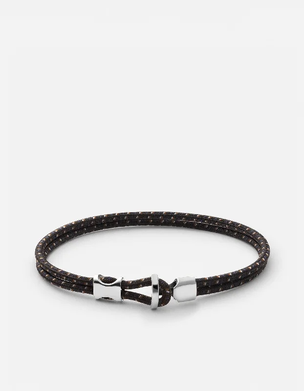 Classic Silver Bracelets for Men-Orson Loop Bungee Rope Bracelet, Sterling Silver