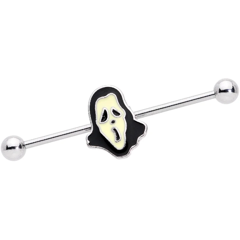 Women's Earrings – Elegant Designs for Every Personality--14 Gauge Glow in the Dark Ghost Straight Industrial Barbell 38mm