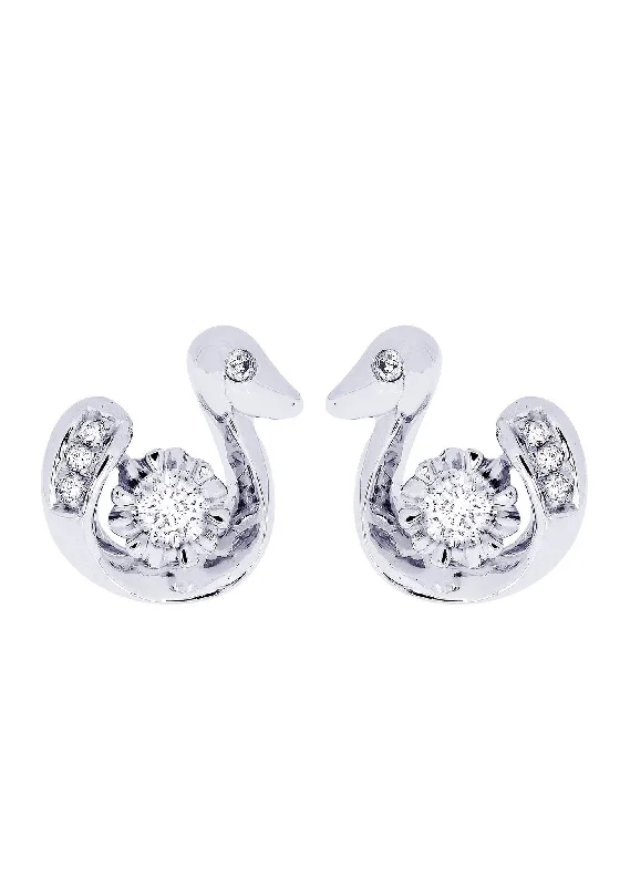 Shop Durable Men's Earrings for Everyday Wear-Swan Diamond Stud Earrings For Men | 14K White Gold | 0.28 Carats Shop Durable Men's Earrings for Everyday Wear-Swan Diamond Stud Earrings For Men | 14K White Gold | 0.28 Carats