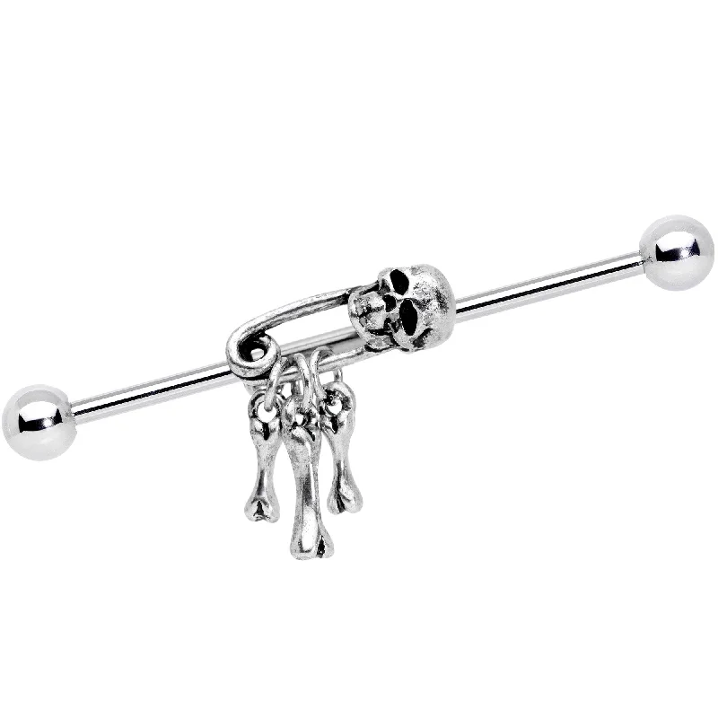 Women's Earrings – Elegant Designs for Every Personality--14 Gauge Skull Bones Safety Pin Halloween Industrial Barbell 38mm Women's Earrings – Elegant Designs for Every Personality--14 Gauge Skull Bones Safety Pin Halloween Industrial Barbell 38mm