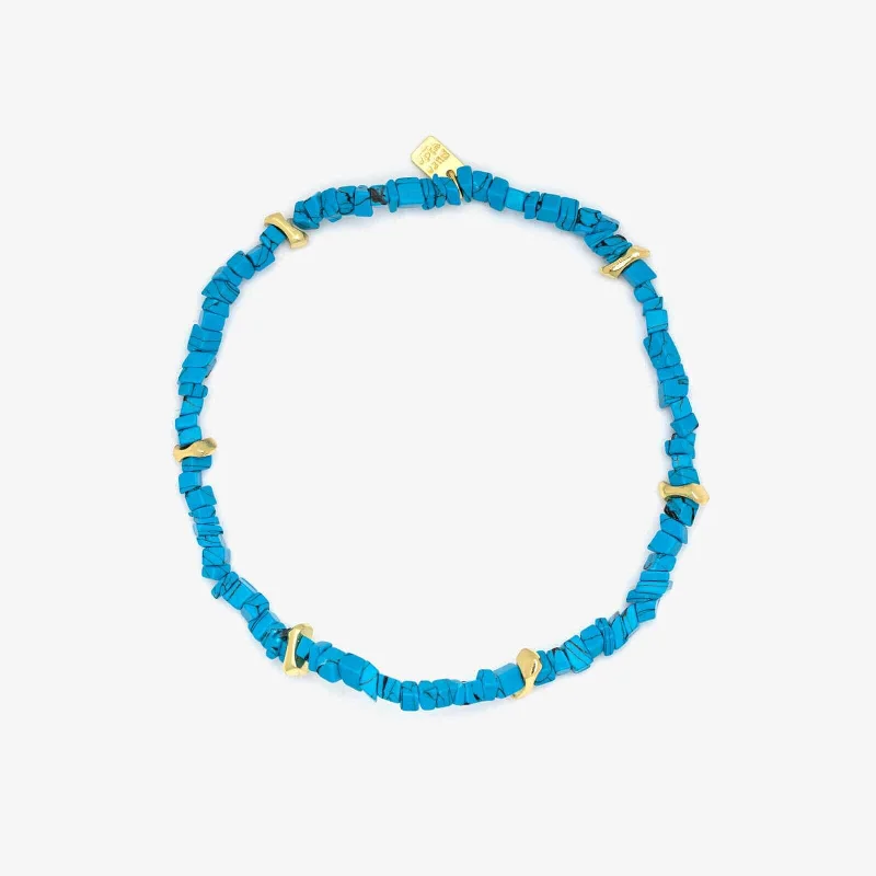 Unique Anklets with Colorful Stones-Turquoise Chip Stretch Anklet