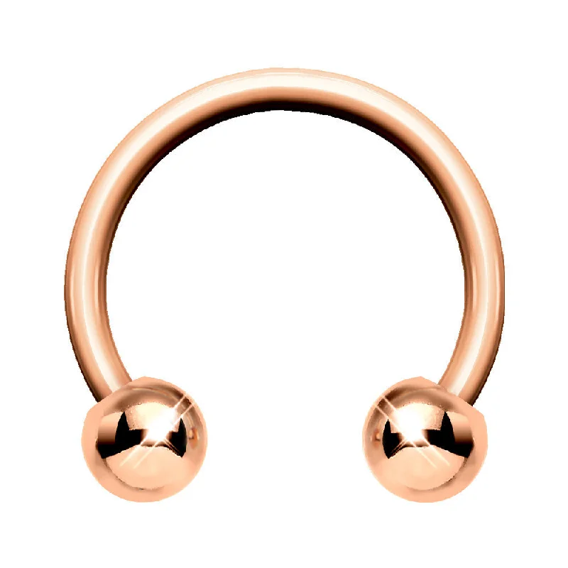 Women's Earrings – Elegant Designs for Every Personality--18 Gauge Rose Gold Circular Horseshoe Barbell 5/16 3mm Ball Women's Earrings – Elegant Designs for Every Personality--18 Gauge Rose Gold Circular Horseshoe Barbell 5/16 3mm Ball