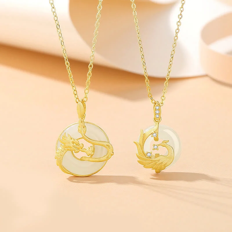 Shop Classic Women's Necklaces & Pendants with a Modern Twist-Buddha Stones 925 Sterling Silver Year of the Dragon Hetian Jade Golden Dragon Phoenix Peace Buckle Luck Necklace Pendant Shop Classic Women's Necklaces & Pendants with a Modern Twist-Buddha Stones 925 Sterling Silver Year of the Dragon Hetian Jade Golden Dragon Phoenix Peace Buckle Luck Necklace Pendant