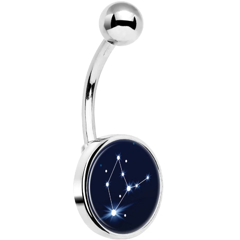 Comfortable Belly Rings with Custom Fit -Zodiac Constellation Virgo Belly Ring