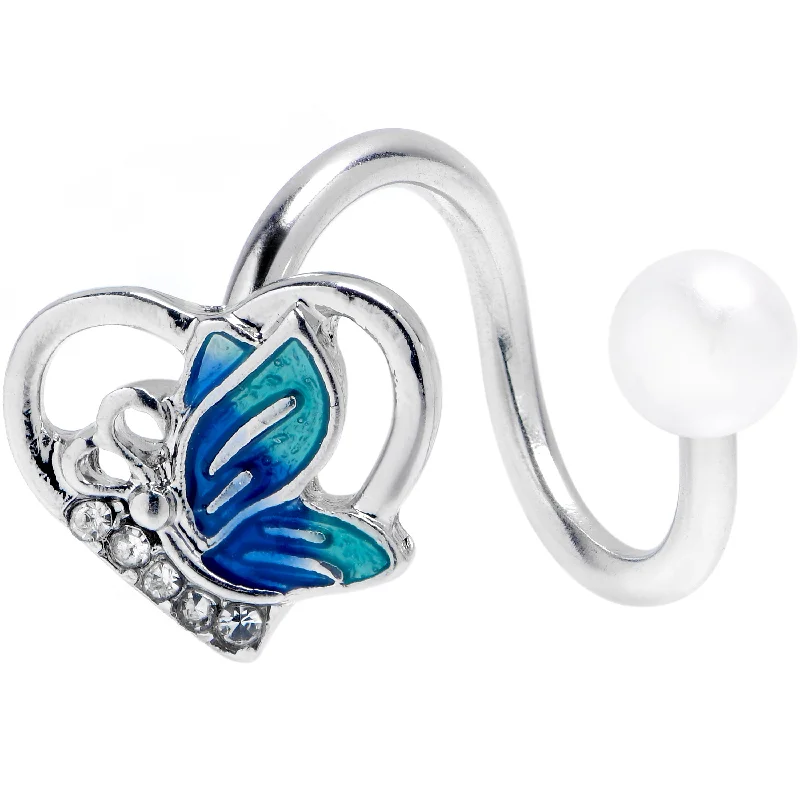 Trendy Belly Rings with Elegant Style -Clear Gem Butterfly Love Heart Blue Spiral Twister Belly Ring Trendy Belly Rings with Elegant Style -Clear Gem Butterfly Love Heart Blue Spiral Twister Belly Ring