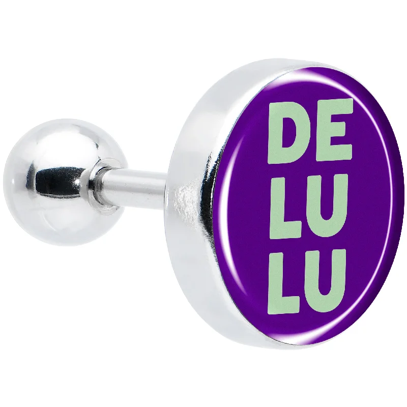 Women's Earrings – Elegant Designs for Every Personality--16 Gauge 1/4 Word DELULU Tragus Cartilage Earring