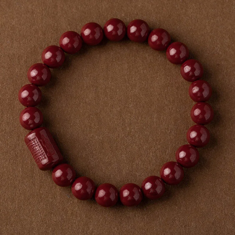 Natural Stone Bangles for Women-Buddha Stones Natural Cinnabar Heart Sutra Blessing Bracelet Natural Stone Bangles for Women-Buddha Stones Natural Cinnabar Heart Sutra Blessing Bracelet