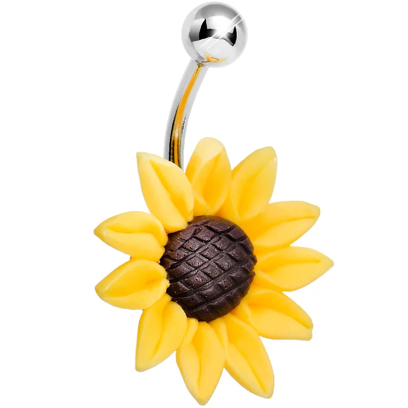 Stylish Belly Rings for Modern Fashion -Stunning Sunflower Belly Ring