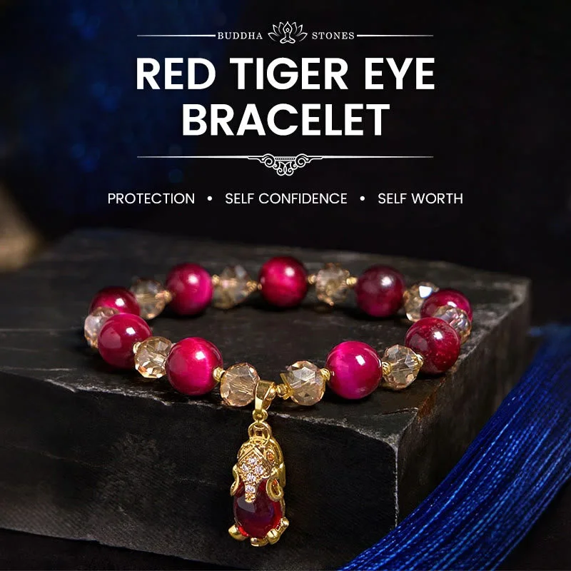 Designer Bracelets for Men with Unique Charms-Buddha Stones Red Tiger Eye PiXiu Fox Protection Self Confidence Bracelet Designer Bracelets for Men with Unique Charms-Buddha Stones Red Tiger Eye PiXiu Fox Protection Self Confidence Bracelet