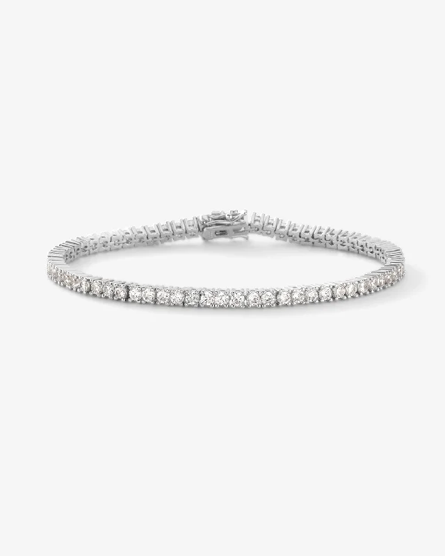Women's Bangles with Semi-Precious Stones-Heiress Tennis Bracelet - Silver|White Diamondettes Women's Bangles with Semi-Precious Stones-Heiress Tennis Bracelet - Silver|White Diamondettes