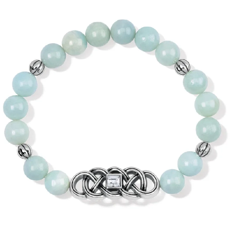 Women's Bangles with Elegant Detailing-Interlok Lustre Amazonite Stretch Bracelet