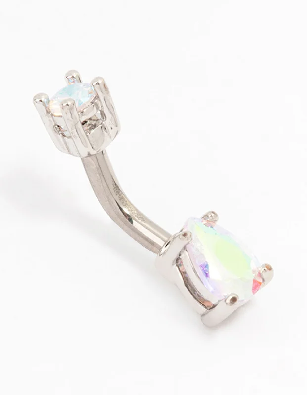 Comfortable Belly Rings for Daily Wear -Titanium Small Rounded Pear Belly Button Piercing Comfortable Belly Rings for Daily Wear -Titanium Small Rounded Pear Belly Button Piercing