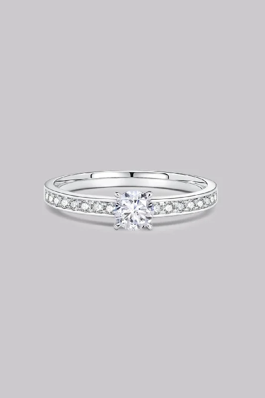 Chic Women's Rings for Fashion-Forward Looks-Pavé Round Diamond Ring (0.72ct)