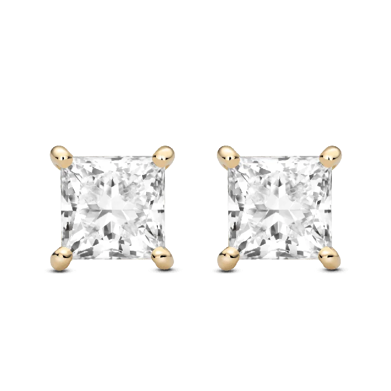 Women's Earrings – Elegant Designs for Every Personality--The Princess Solitaire Studs Women's Earrings – Elegant Designs for Every Personality--The Princess Solitaire Studs