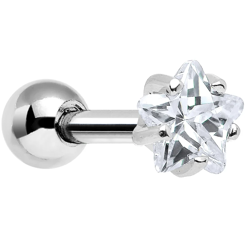 Women's Earrings – Elegant Designs for Every Personality--4mm Crystalline Cubic Zirconia Star Cartilage Tragus Earring Women's Earrings – Elegant Designs for Every Personality--4mm Crystalline Cubic Zirconia Star Cartilage Tragus Earring