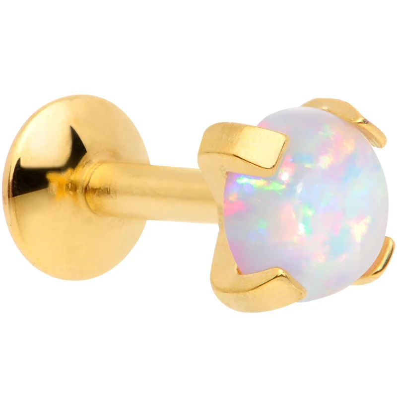 Custom Lip Rings for Personal Looks16G 1/4 4mm Syn Opal Gold G23 Titanium Internal Thread Labret Custom Lip Rings for Personal Looks16G 1/4 4mm Syn Opal Gold G23 Titanium Internal Thread Labret