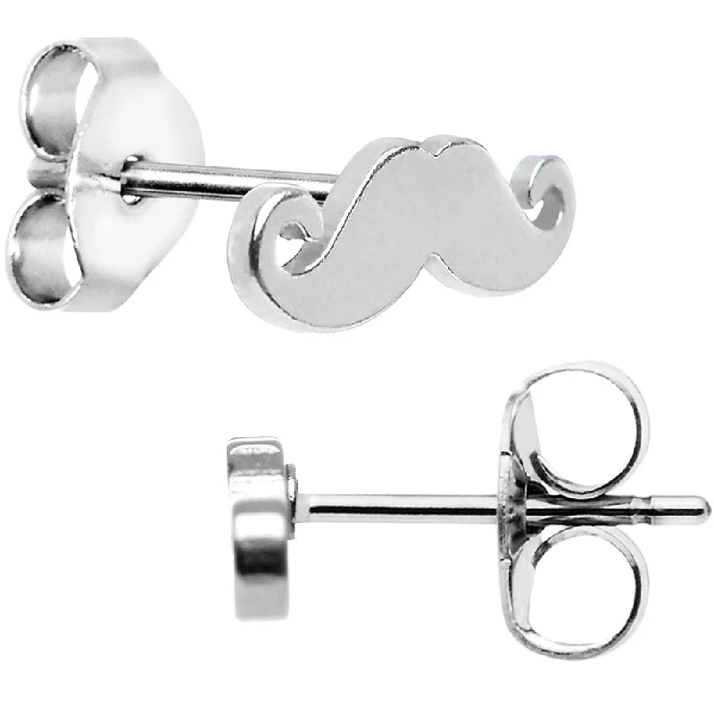 Women's Earrings – Elegant Designs for Every Personality--Stainless Steel Handlebar Mustache Stud Earrings Women's Earrings – Elegant Designs for Every Personality--Stainless Steel Handlebar Mustache Stud Earrings
