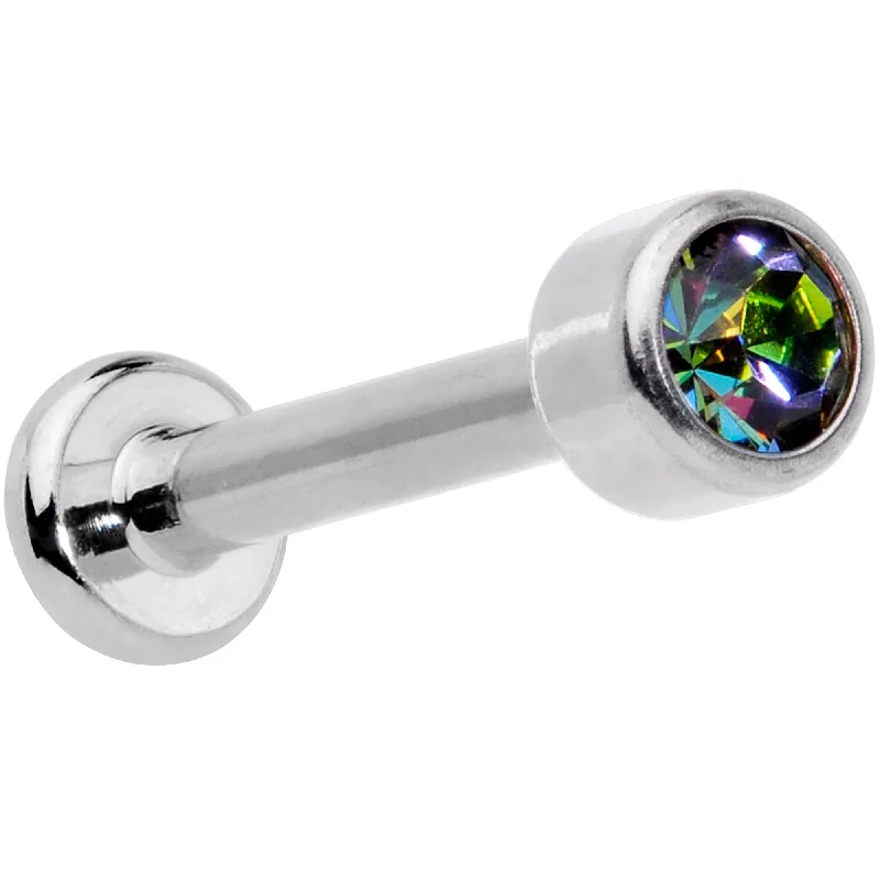 Comfortable and Elegant Lip Rings for Women16 Gauge 5/16 Vitrail Gem Grade 23 Titanium Internally Threaded Labret
