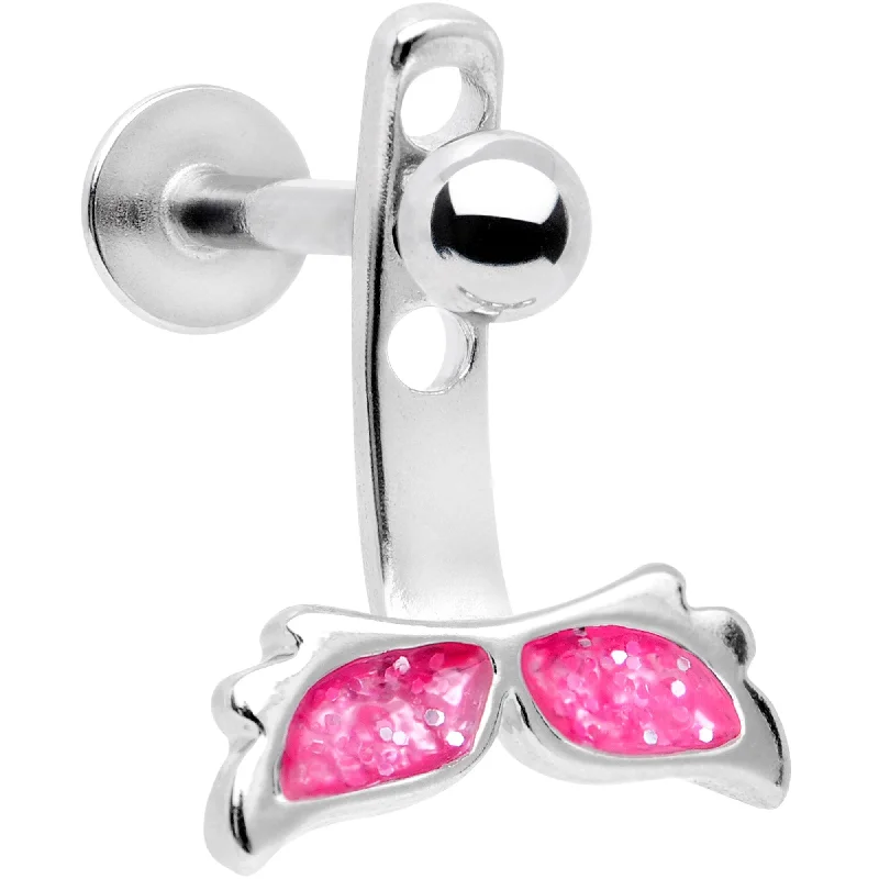 Women's Earrings – Elegant Designs for Every Personality--Pink Glitter Mermaid Tail Dangle Cartilage Tragus Helix Piercing