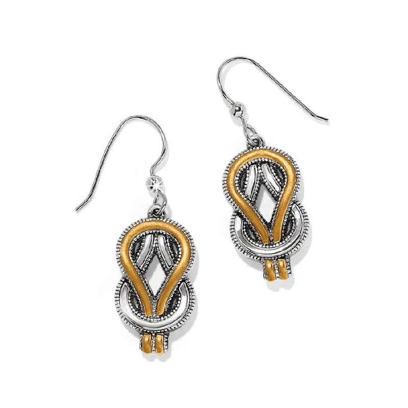 Women's Earrings – Elegant Designs for Every Personality--Interlok Harmony Two Tone French Wire Earrings Women's Earrings – Elegant Designs for Every Personality--Interlok Harmony Two Tone French Wire Earrings