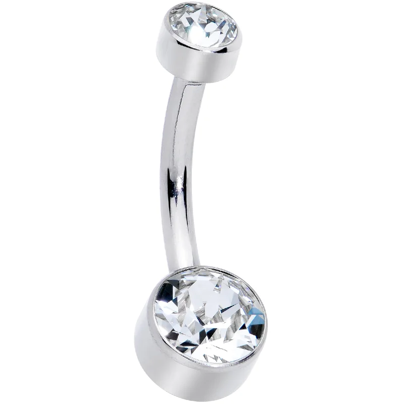 Comfortable Belly Rings for Casual Looks -Clear 6mm Titanium Internal Thread Belly Ring Created with Crystals Comfortable Belly Rings for Casual Looks -Clear 6mm Titanium Internal Thread Belly Ring Created with Crystals