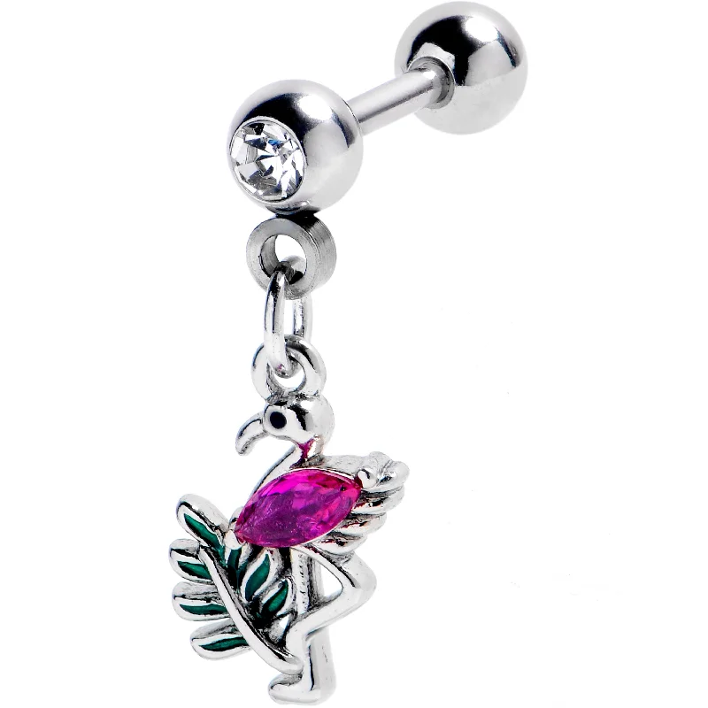 Women's Earrings – Elegant Designs for Every Personality--16 Gauge 1/4 Pink Gem Fabulous Flamingo Dangle Cartilage Tragus Earring Women's Earrings – Elegant Designs for Every Personality--16 Gauge 1/4 Pink Gem Fabulous Flamingo Dangle Cartilage Tragus Earring