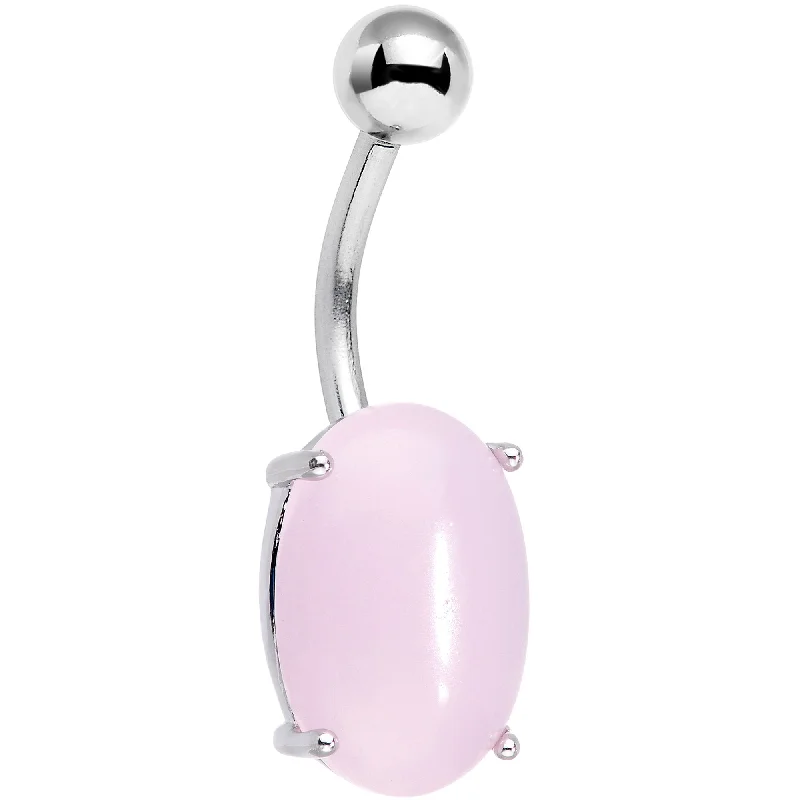 Adjustable Belly Rings for Perfect Fit -14mm Pink Aventurine Oval Semi Precious Stone Belly Ring Adjustable Belly Rings for Perfect Fit -14mm Pink Aventurine Oval Semi Precious Stone Belly Ring