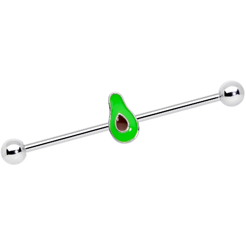 Women's Earrings – Elegant Designs for Every Personality--14 Gauge Green Groovy Avocado Industrial Barbell 38mm Women's Earrings – Elegant Designs for Every Personality--14 Gauge Green Groovy Avocado Industrial Barbell 38mm