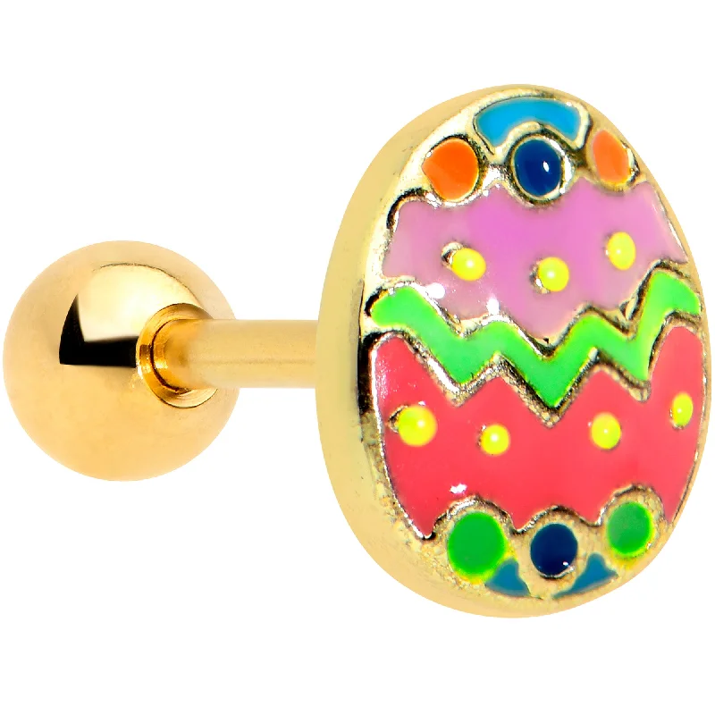 Women's Earrings – Elegant Designs for Every Personality--16 Gauge 1/4 Gold Tone Funky Painted Easter Egg Cartilage Tragus Women's Earrings – Elegant Designs for Every Personality--16 Gauge 1/4 Gold Tone Funky Painted Easter Egg Cartilage Tragus