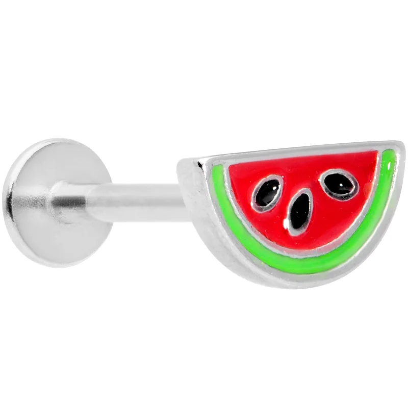 Sterling Silver Lip Rings16 Gauge 5/16 Green Red Juicy Watermelon Labret Monroe Tragus