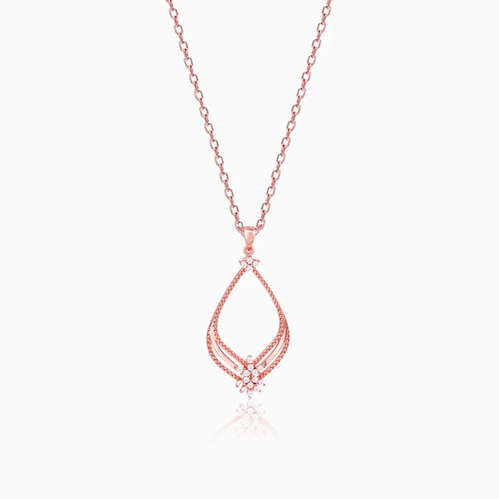 Shop Classic Women's Necklaces & Pendants with a Modern Twist-Rose Gold Princess Pendant With Link Chain Shop Classic Women's Necklaces & Pendants with a Modern Twist-Rose Gold Princess Pendant With Link Chain