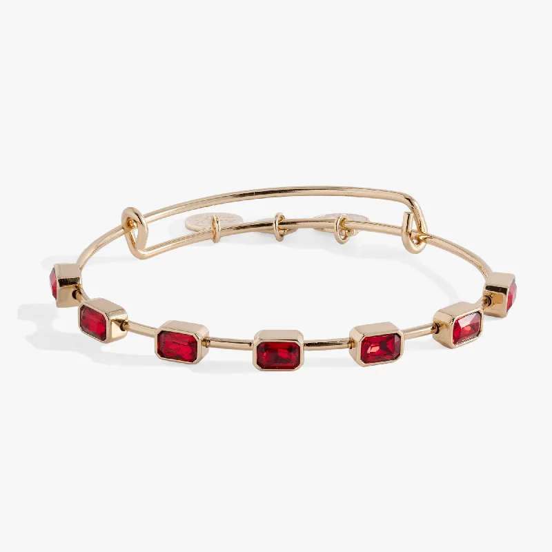 Bangles for Women with Intricate Detailing-January Birthstone Emerald Cut Bangle