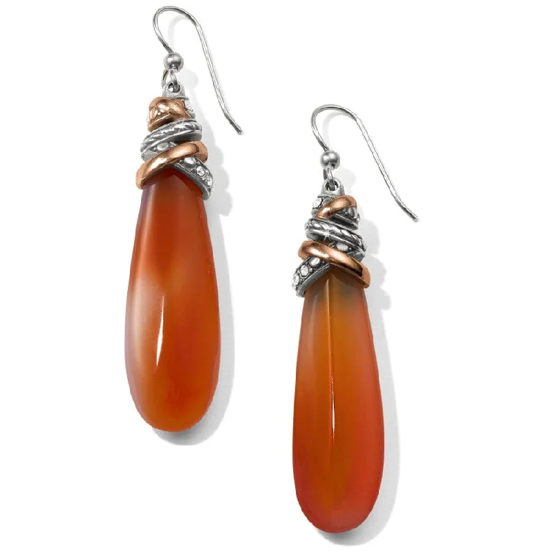 Women's Earrings – Elegant Designs for Every Personality--Neptune's Rings Pyramid Carnelian French Wire Earrings