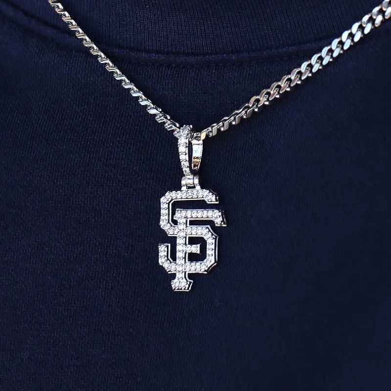 Exclusive Men's Necklaces & Pendants for the Modern Gentleman-San Francisco Giants Official MLB Micro Logo Pendant in White Gold Exclusive Men's Necklaces & Pendants for the Modern Gentleman-San Francisco Giants Official MLB Micro Logo Pendant in White Gold