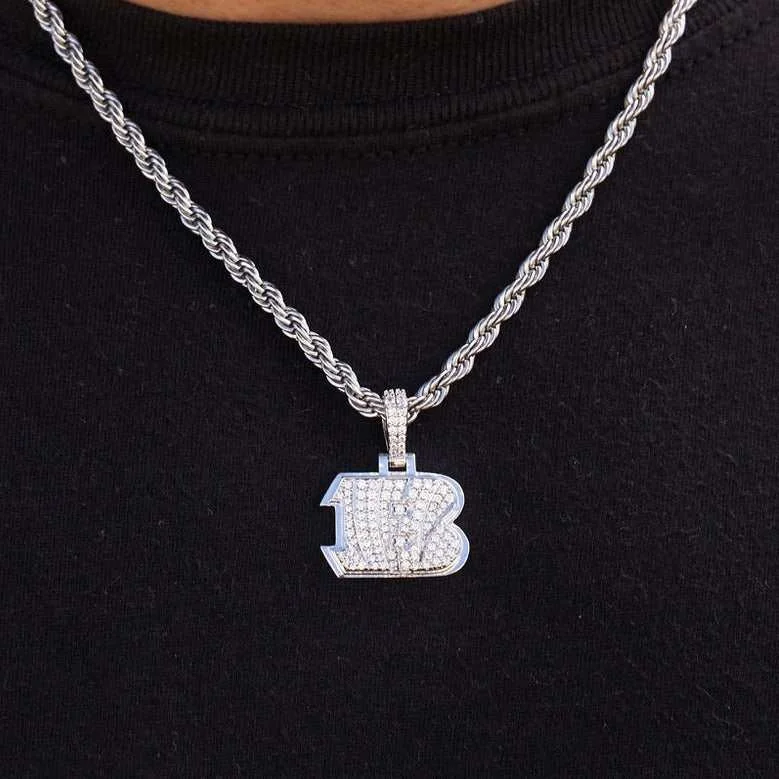 Elegant Beaded Bracelets for Men with Charm-Cincinnati Bengals Official NFL Micro Logo Pendant - White Gold Elegant Beaded Bracelets for Men with Charm-Cincinnati Bengals Official NFL Micro Logo Pendant - White Gold