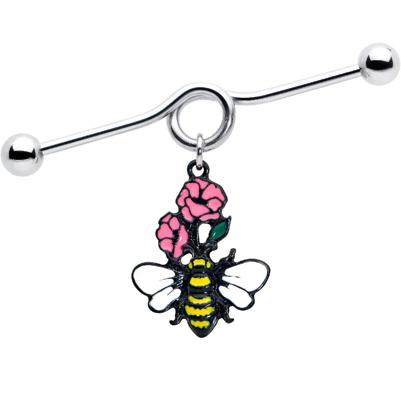 Women's Earrings – Elegant Designs for Every Personality--14 Gauge Busy Bee Flowers Dangle Project Bar 38mm Women's Earrings – Elegant Designs for Every Personality--14 Gauge Busy Bee Flowers Dangle Project Bar 38mm