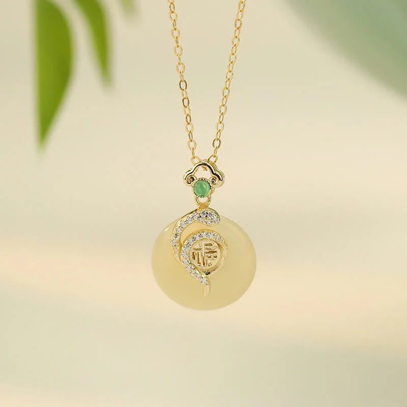 Shop Classic Women's Necklaces & Pendants with a Modern Twist-Buddha Stones 925 Sterling Silver Fu Character Hetian Jade Peace Buckle Year Of The Snake Luck Necklace Pendant Shop Classic Women's Necklaces & Pendants with a Modern Twist-Buddha Stones 925 Sterling Silver Fu Character Hetian Jade Peace Buckle Year Of The Snake Luck Necklace Pendant