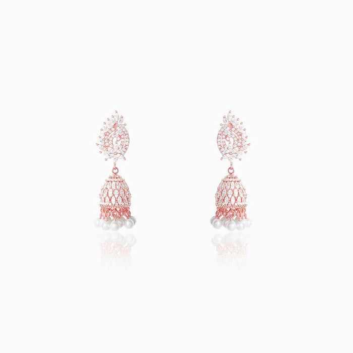 Women's Earrings – Elegant Designs for Every Personality--Rose Gold Teardrop Jhumki