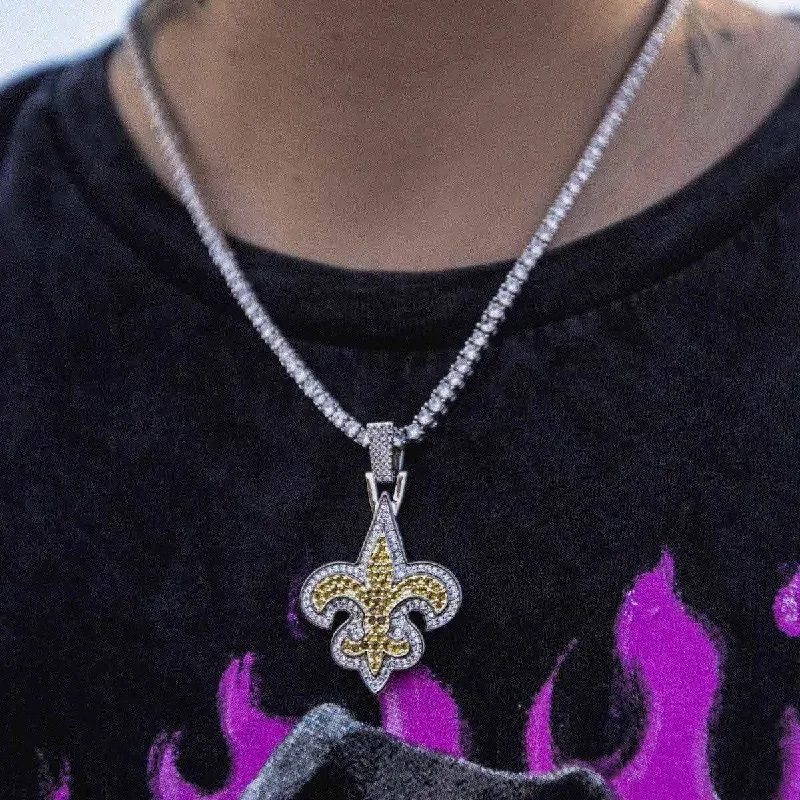 Men's Bracelets with Gemstones-New Orleans Saints Official NFL Pendant