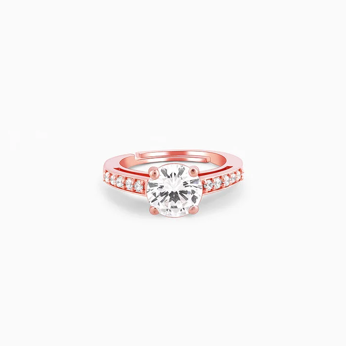 Chic Women's Rings for Fashion-Forward Looks-Rose Gold Classic Shimmering Ring