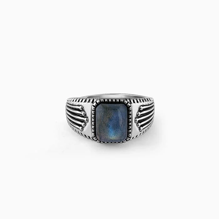 Shop Durable Men's Earrings for Everyday Wear-Oxidised Silver Commander Ring For Him Shop Durable Men's Earrings for Everyday Wear-Oxidised Silver Commander Ring For Him