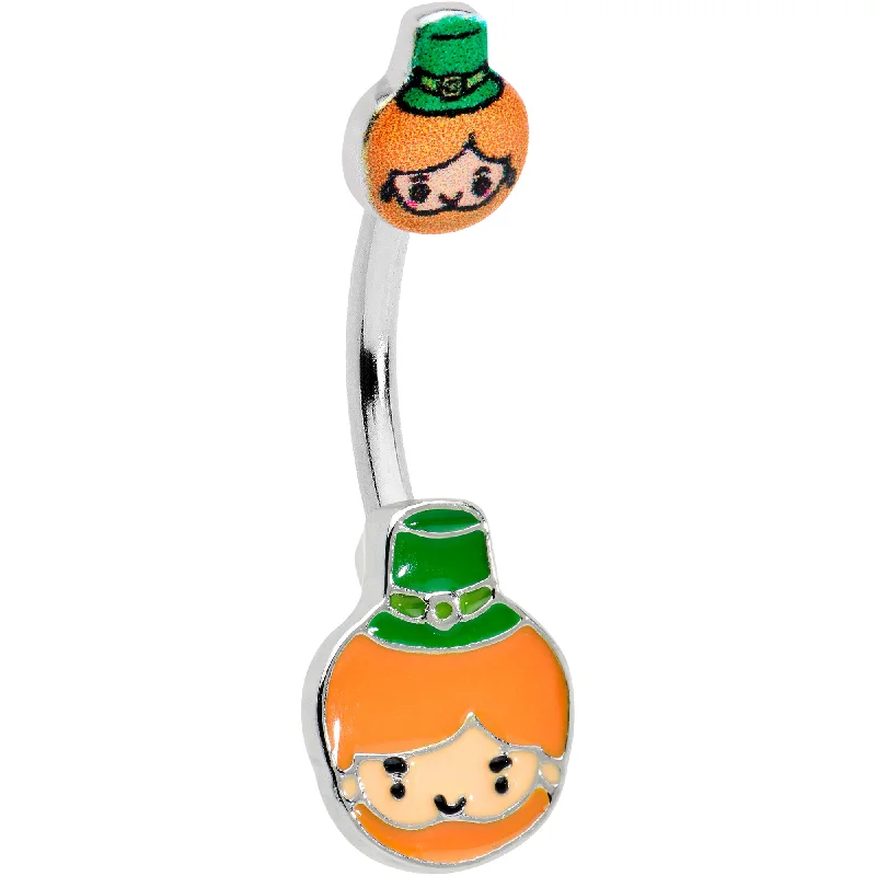 Trendy Belly Rings for Creative Designs -Sweet Happy Leprechaun St Patricks Day Double Mount Belly Ring Trendy Belly Rings for Creative Designs -Sweet Happy Leprechaun St Patricks Day Double Mount Belly Ring