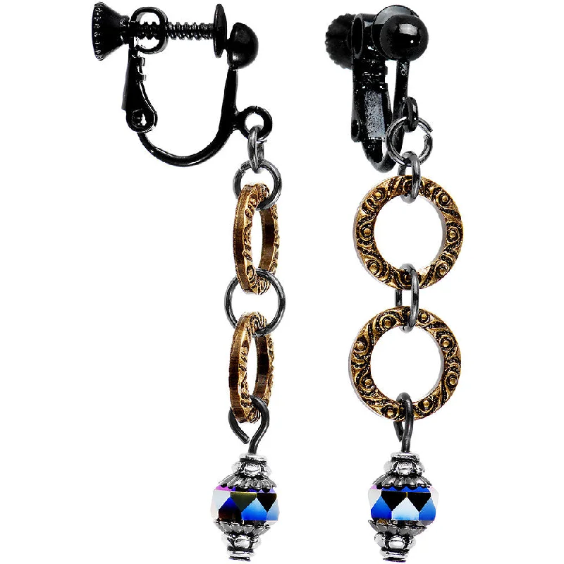 Women's Earrings – Elegant Designs for Every Personality--Handmade Tribal Rings Clip On Earrings Created with Crystals