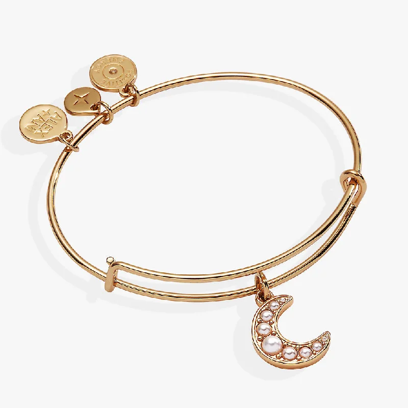 Women's Bangles with Floral Designs-Pearl Moon Bangle