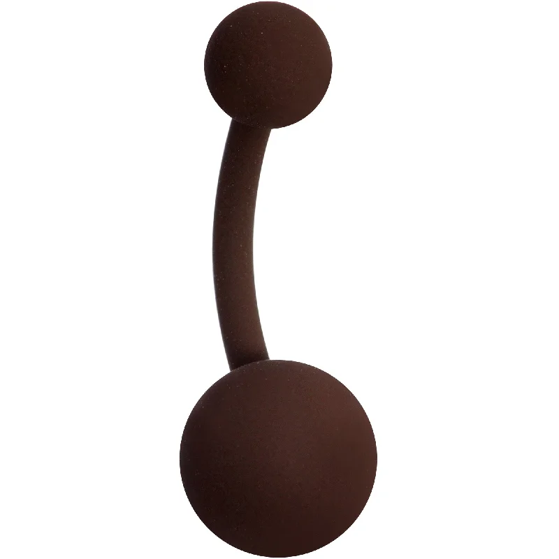 Comfortable Belly Rings for Exclusive Fashion -Beautifully Brown Matte Navel Ring