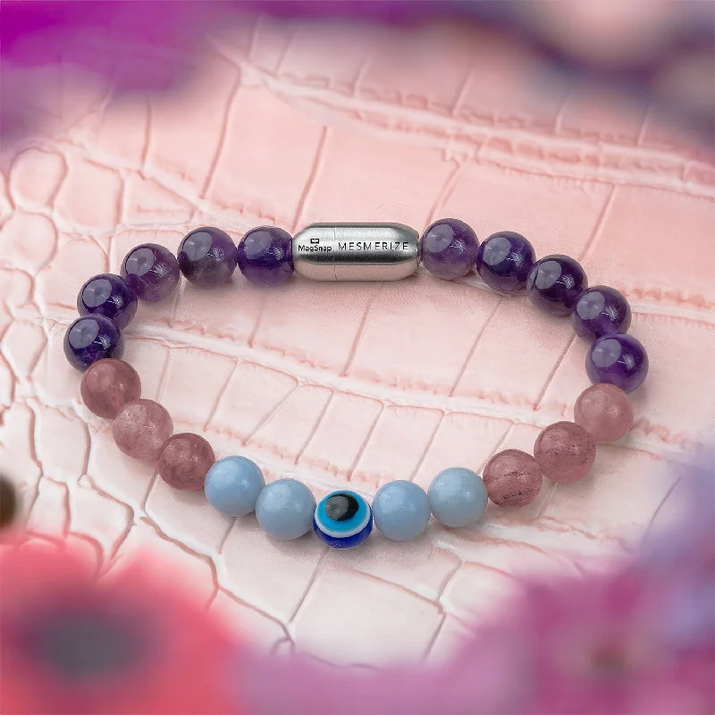 Gold Bracelets for Men-Divine Aura Evil Eye Natural Stone Bracelet